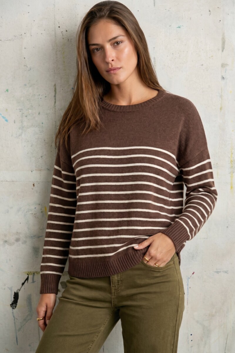 Sweater Rayado Marrón