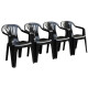 Set x4 Sillas Bela Vista con apoya brazos NEGRO