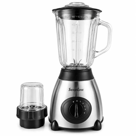 Licuadora Picadora 2 En 1 Vaso Vidrio 1,5L Ac. Inox 2500w Negro