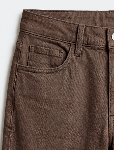 PANTALONES RECTOS EN TEJIDO DE SARGA MARRÓN