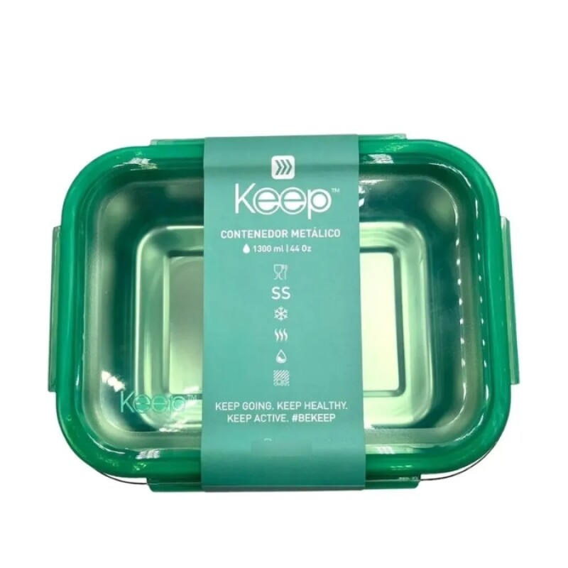 Vianda Metálico Para Microondas 1300 Ml Verde