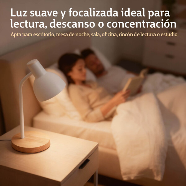 Lampara De Escritorio Velador Portatil Nordica Metal Madera Lectura IMBACK Color Blanco Lampara De Escritorio Velador Portatil Nordica Metal Madera Lectura IMBACK Color Blanco