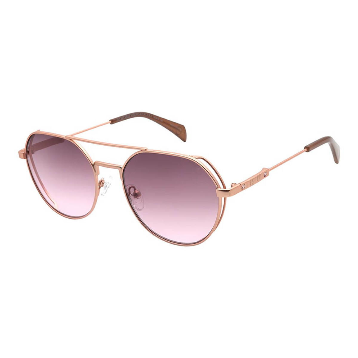 Lentes de sol De Acero Inoxidable Redondo Flap 