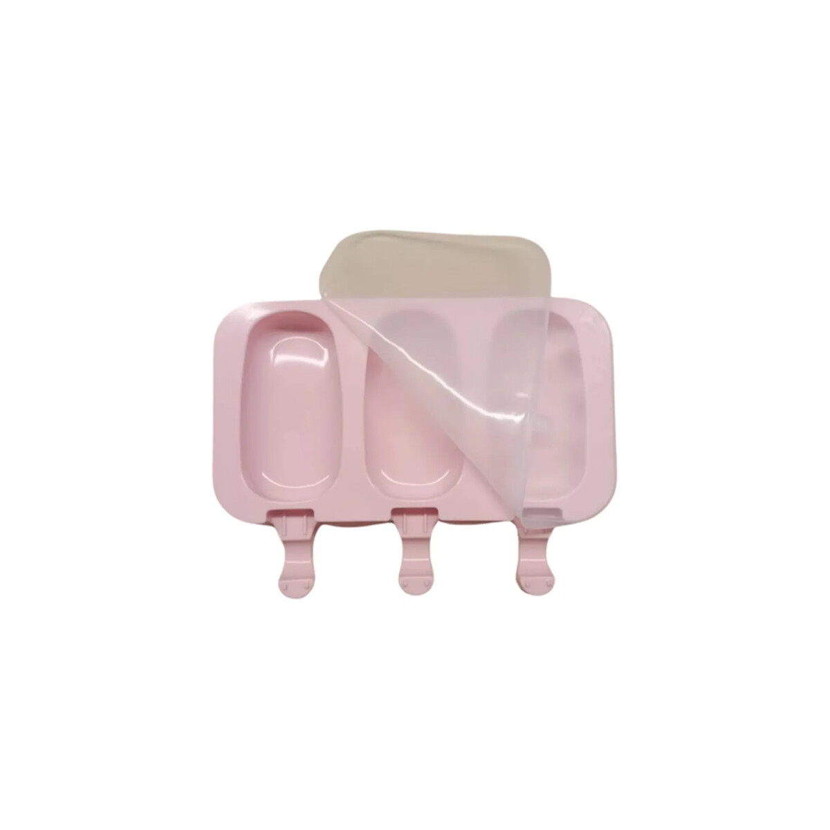 Molde para paletas heladas con palitos – silicona flexible - Rosado 