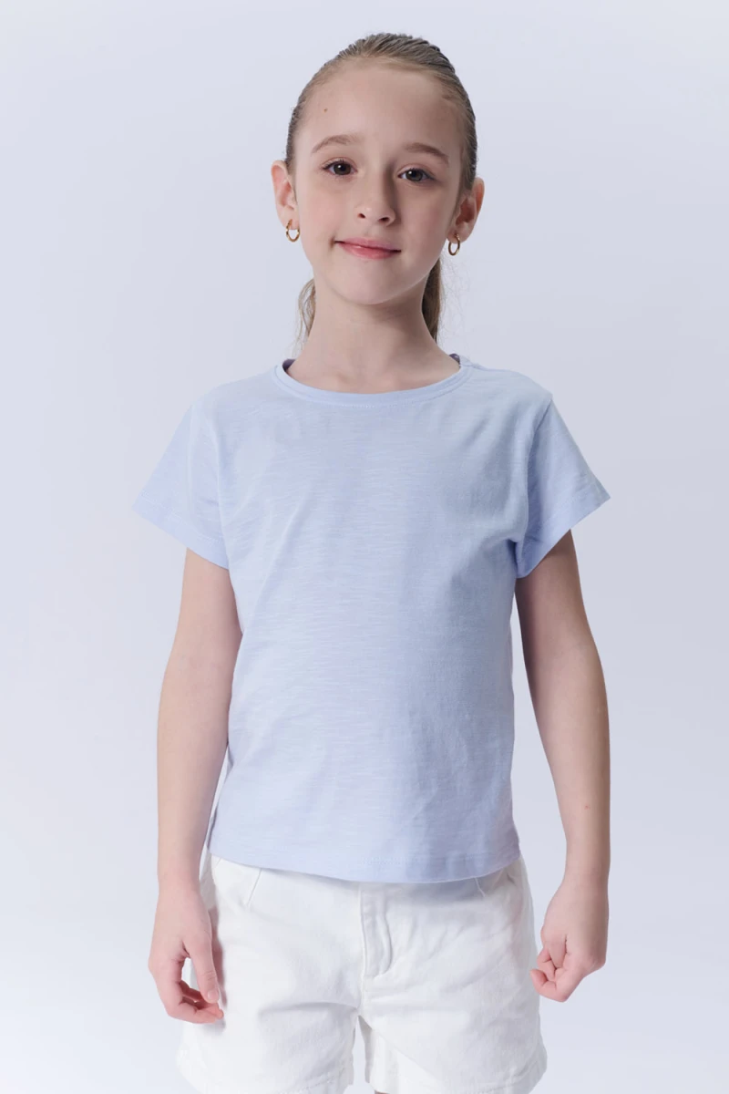 Remera manga corta slub estampa - Lila 