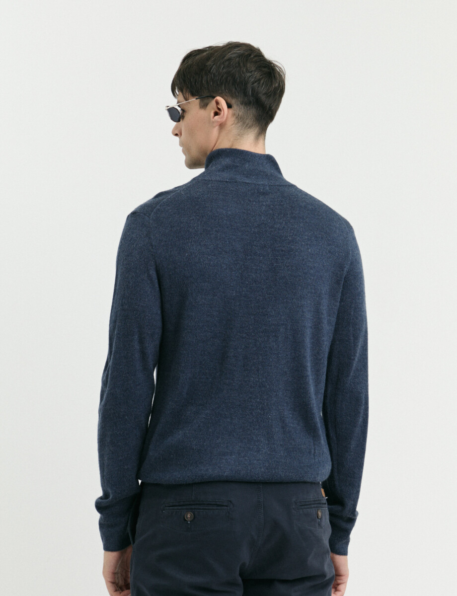 470415 REMERA HARRINGTON LABEL Azul Melange