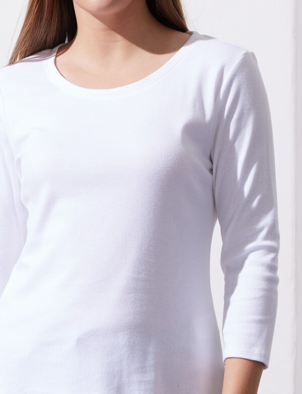 Remera Algodon Basica BLANCO