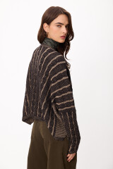 Sweater Oceano Crop Negro/Vison