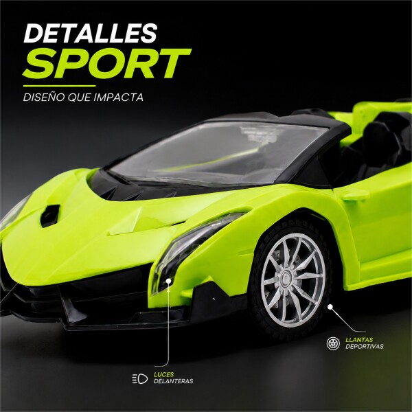 Auto Deportivo a Control Remoto Tipo Lamborghini con Luces LED VERDE