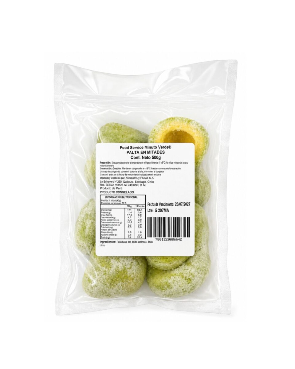PALTA EN MITADES 500GRS 