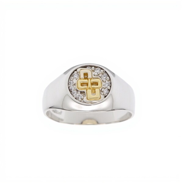Anillo Profesión Escribano-Plata y Oro-Sin Piedra-AP5006 sinpiedra