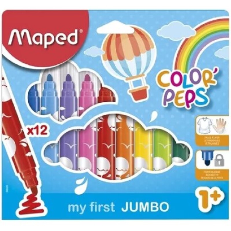 Marcador Maped Peps Jumbo x12 Marcador Maped Peps Jumbo X12