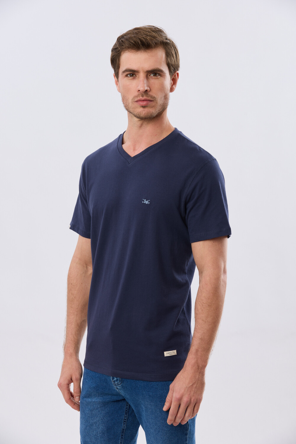REMERA BÁSICA V DE ALGODÓN Azul