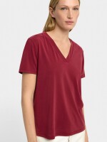 Camiseta Básica Cuello Pico burdeos