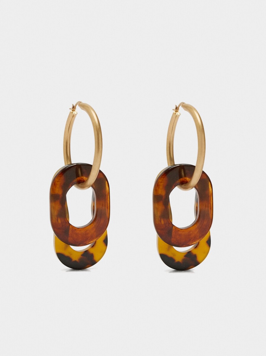Aros Colgantes De Efecto Carey - marron 