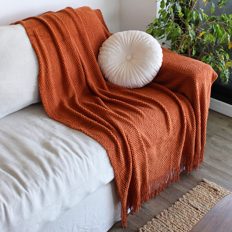 Manta sillon y cama tejida 127 x 172cm Ladrillos