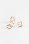 Set de 3 anillos bold dorado