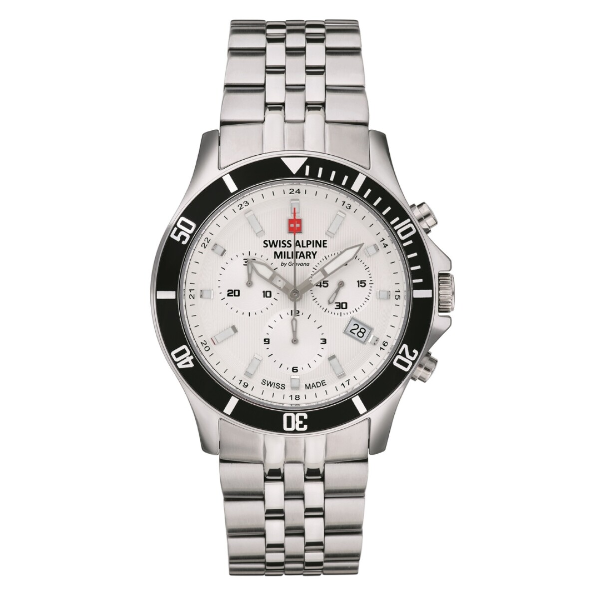 Reloj Swiss Alpine Military Challenger Chrono 7022.9132 Para Hombre Con Correa De Acero 