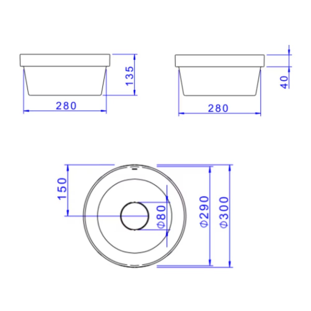 Bacha de sobreponer redonda 30 cm Cinza Deca Bacha De Sobreponer Redonda 30 Cm Cinza Deca