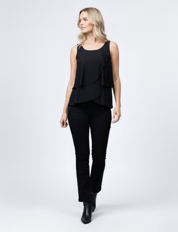 Blusa Tul Capas NEGRO