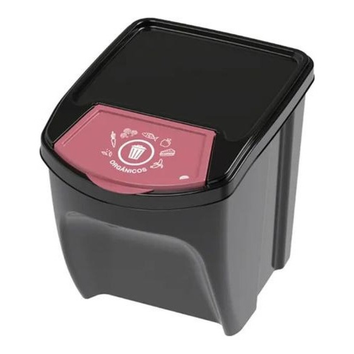 Basurero apilable Plasutil Eco 20L para desechos orgánicos/reciclables - Orgánico Color Negro 