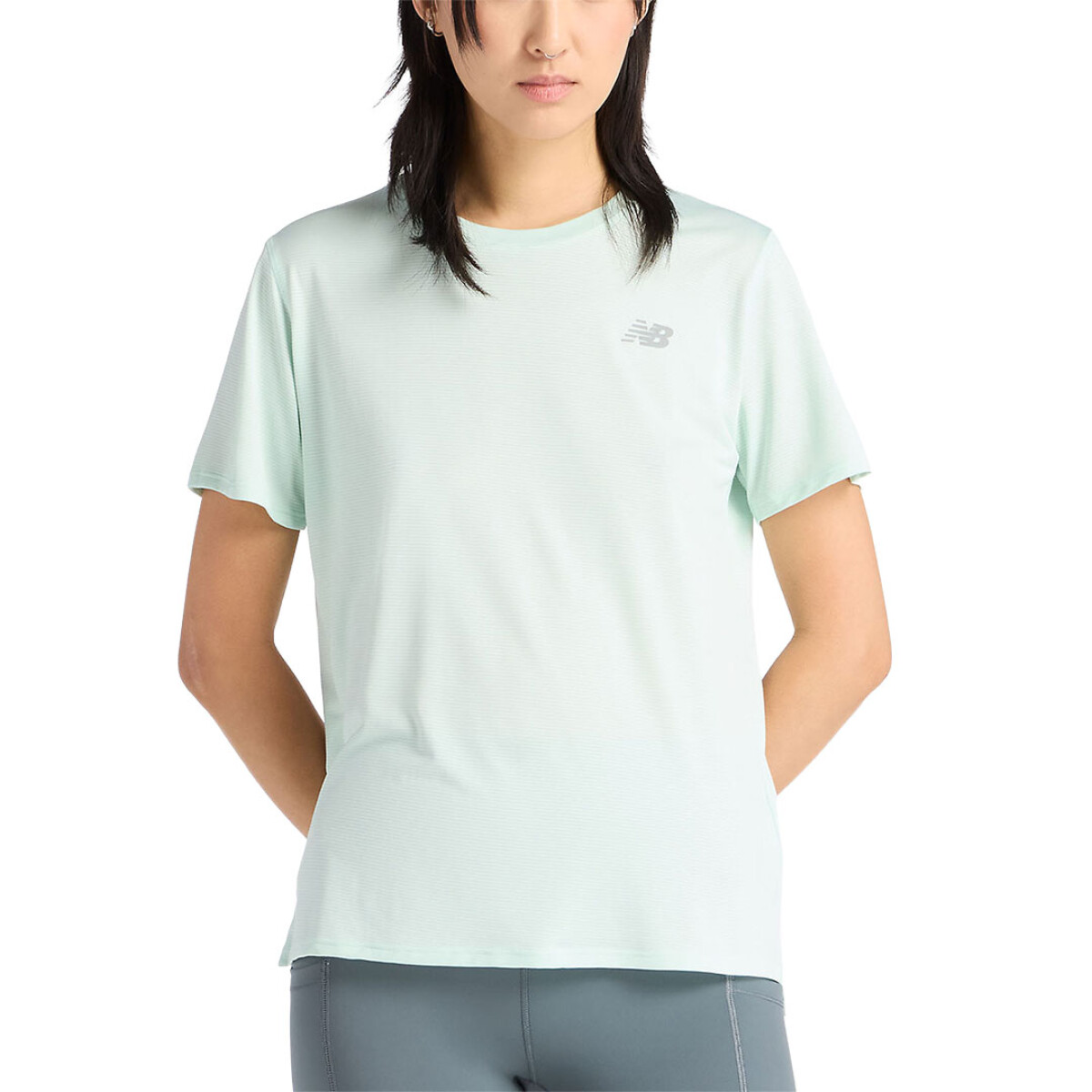 Remera de Mujer New Balance Se Poly Knit New Balance - Verde Claro 