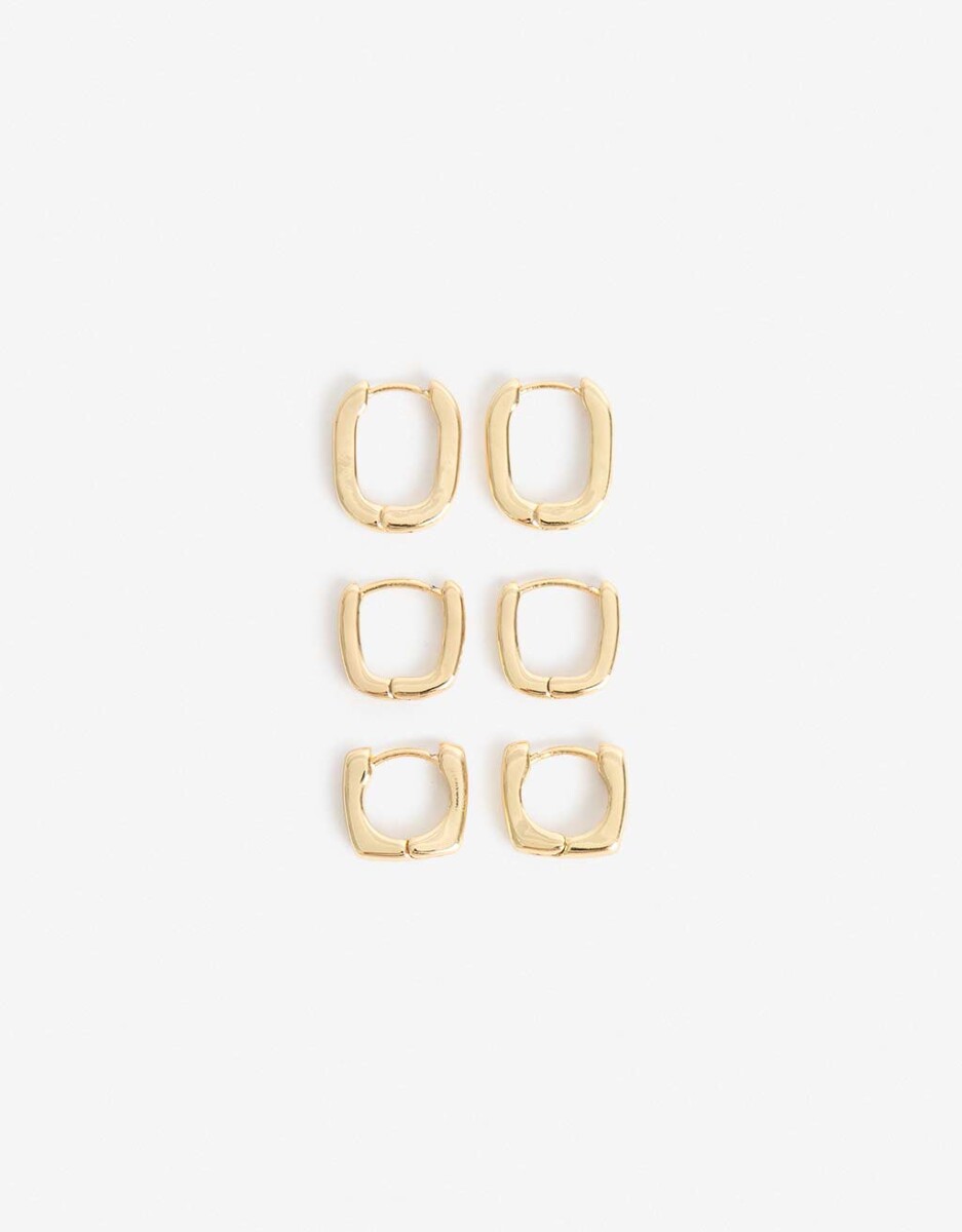 Aros Argolla Metal Bañado En Oro 
