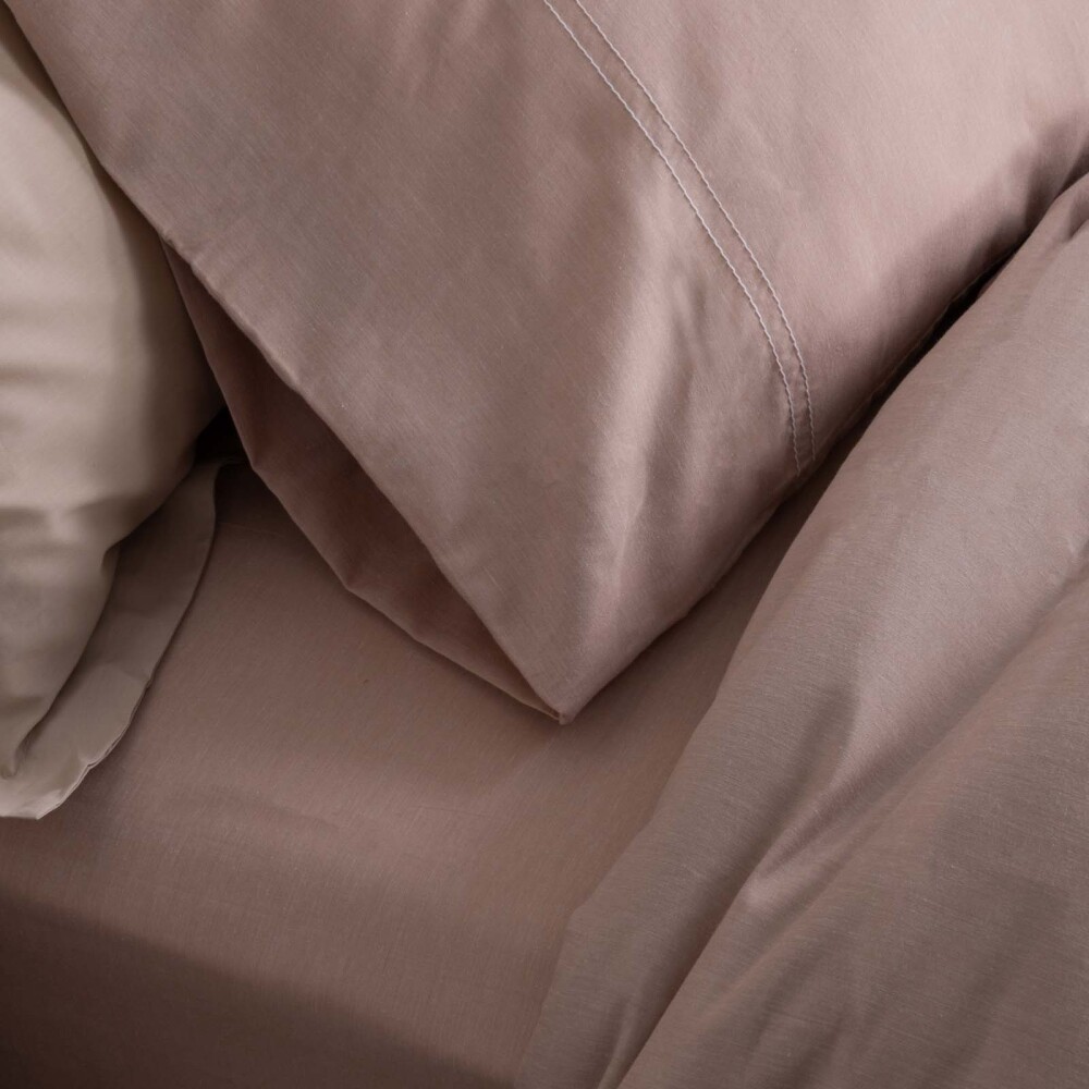 JGO. SÁBANAS KING ALGODON-Y-POLIESTER MARRON CHAMBRAY TOSTADO