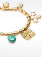 Collar Corto Con Colgantes Multiformas azul