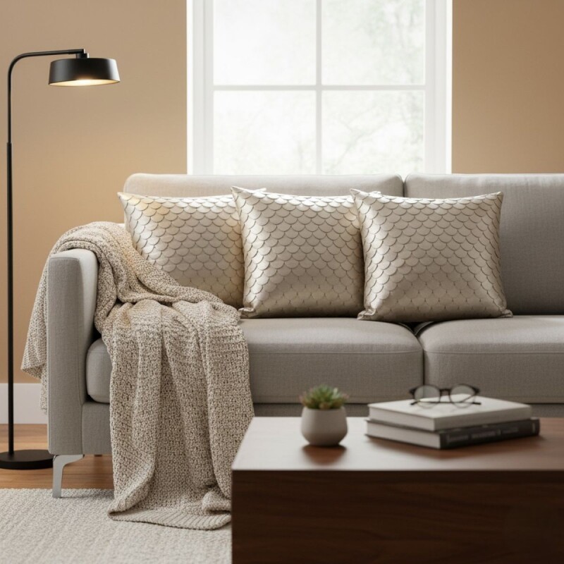 COJIN CUAD DORADO 40X40CM Unica