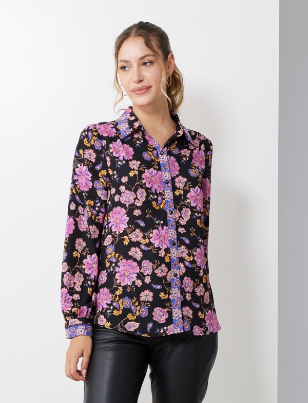 Camisa Flowers NEGRO/MULTI