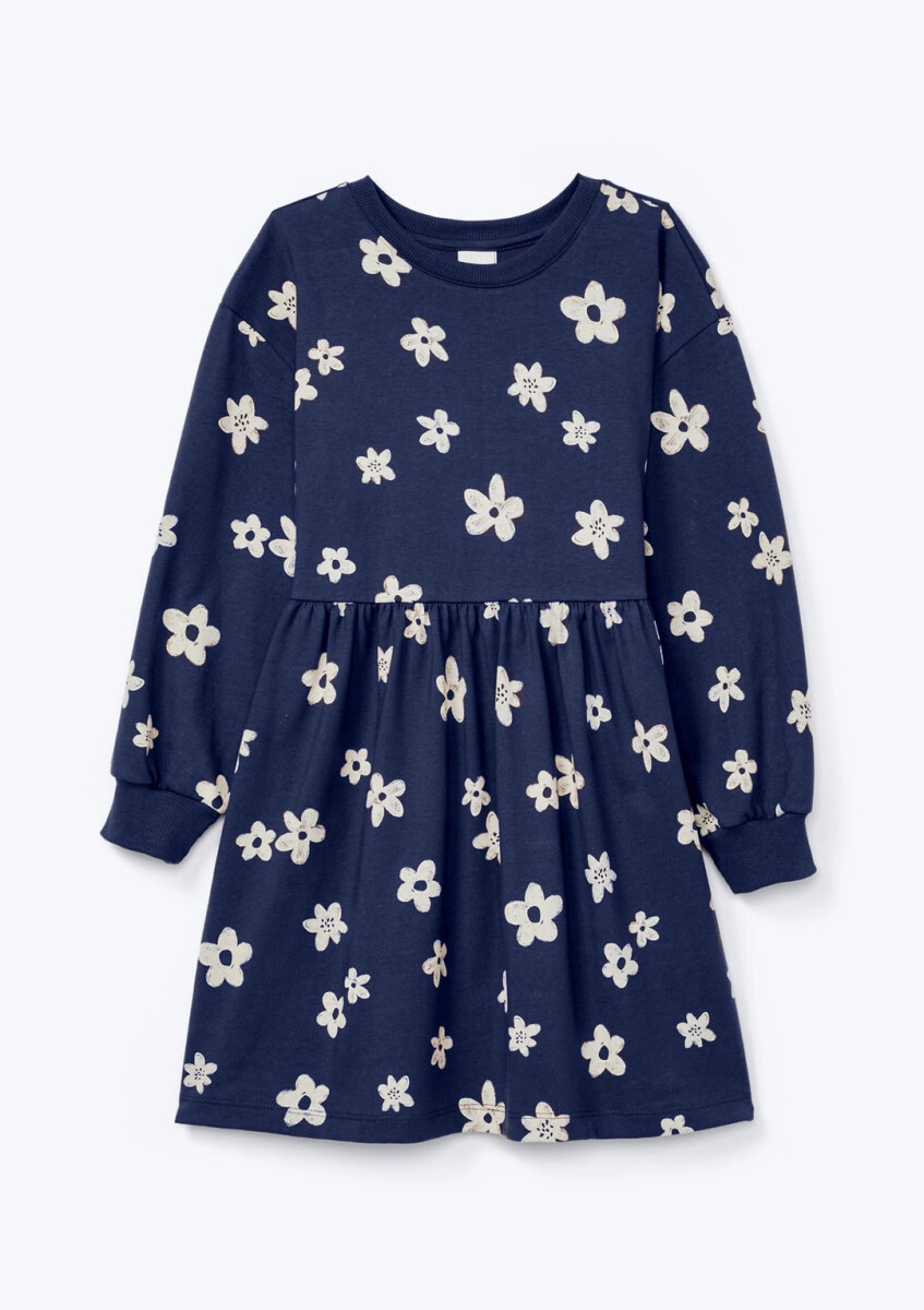 VESTIDO INFANTIL ESTAMPADO - AZUL 