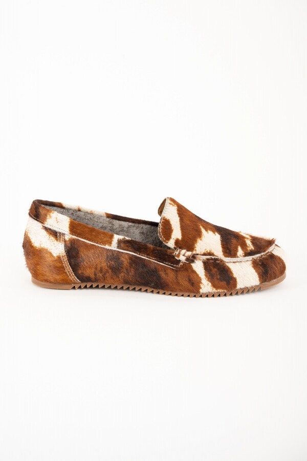 Mocasín Pelo Animal Print Marrón