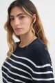Sweater a rayas con botones en hombro AZUL MARINO