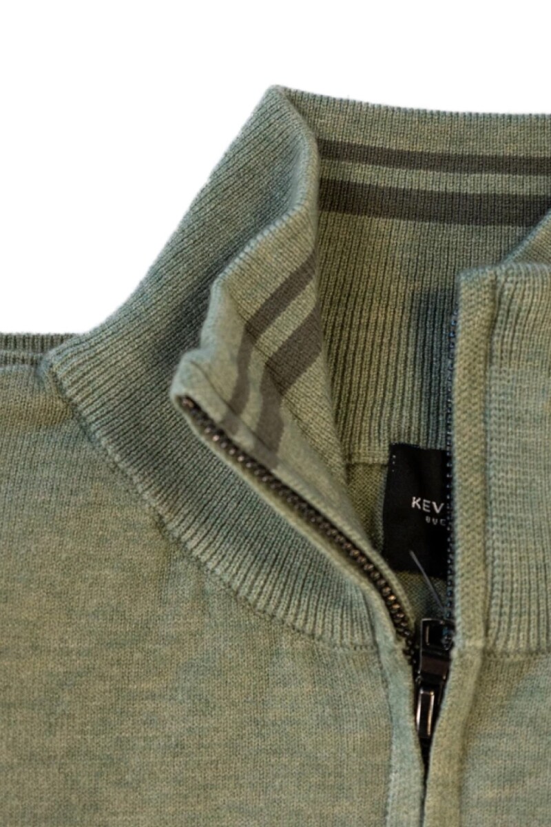 Sweater Medio Cierre Kevingston Verde Claro