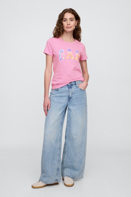 Remera Logo Gap Mujer Sugar Pink