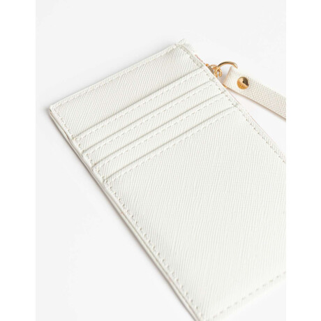 Tarjetero Con Cierre Blanco Crudo