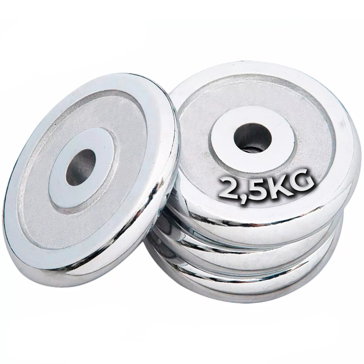 Disco Hierro Cromado 2.5Kg Expert Compacto Pesa P/ Barras y mancuernas 