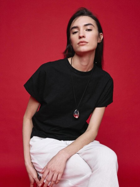 T-SHIRT D.CASSIN JANA M.C BASICA NEGRO