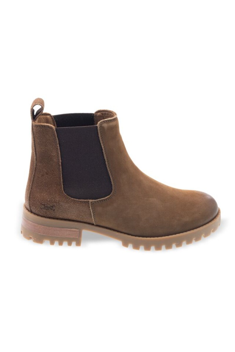 BOTA DE CUERO SIN CORDONES - Tostado 