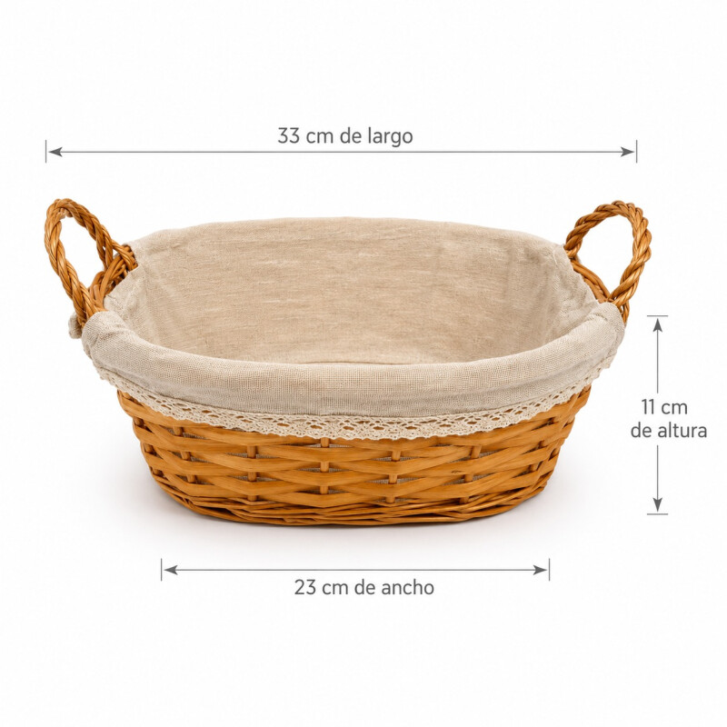 Panera Oval de Mimbre Forrada Panera Oval de Mimbre Forrada