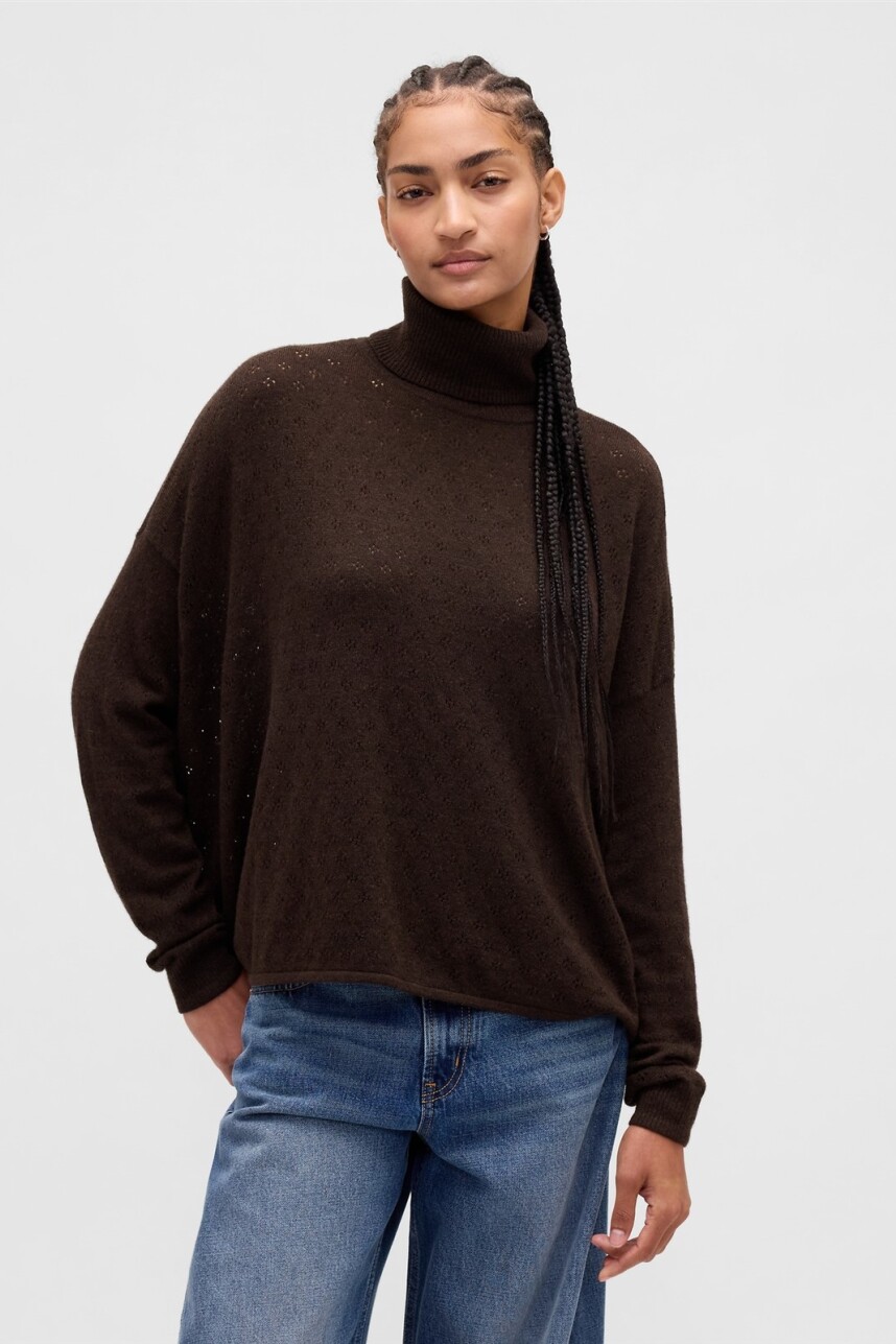 Buzo Polera Brooklyng Pointelle Mujer Terra Brown