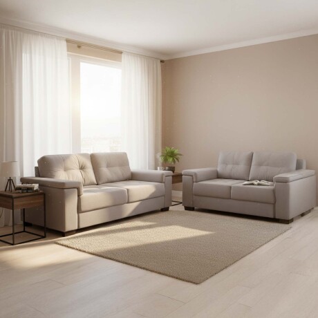 JUEGO DE SILLONES TELA LUARES GRIS 3 + 2 CUERPOS