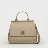 Cartera de Mano Catalana En Cuero Graneado Taupe