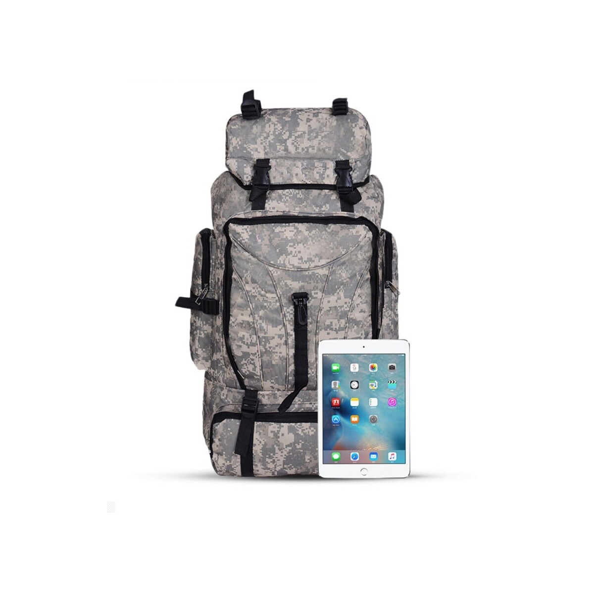 Mochila camping 60 L camuflada - Camuflado 