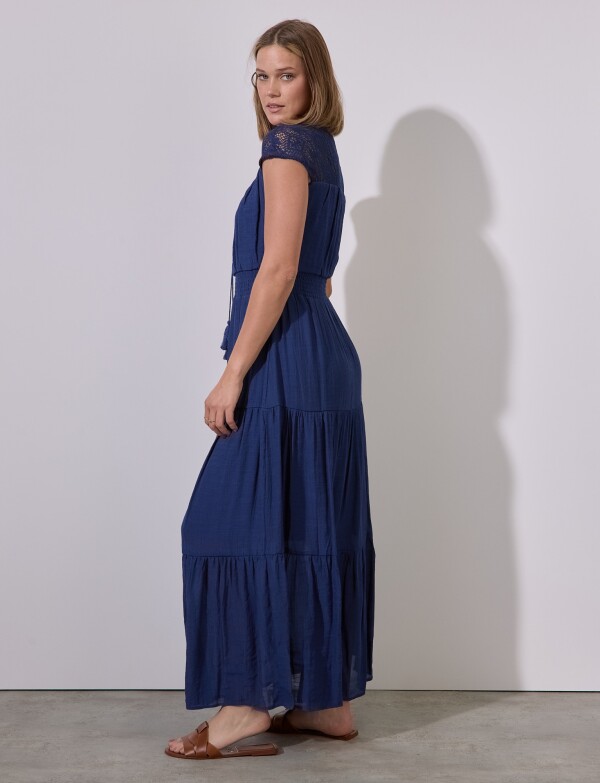 Vestido Maxi Encaje AZUL