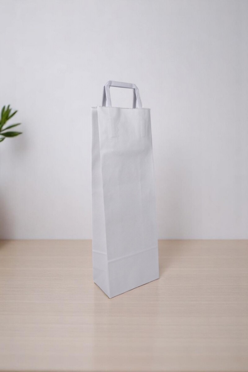 Bolsa lisa acuario 14x08x40 cm, para botella - BLANCO 
