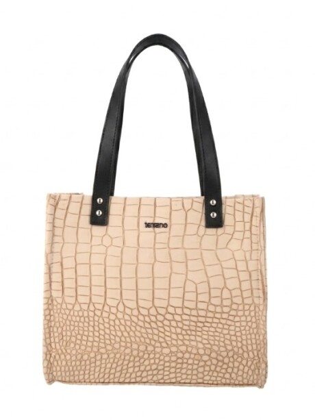 Cartera Moon Croco Beige
