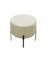 Puff 100% Cuero Mia Beige