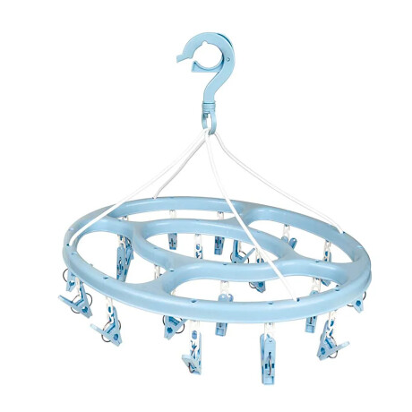 Mini Tendedero Ovalado 24 Palillos Plásticos para Ropa Mor Celeste